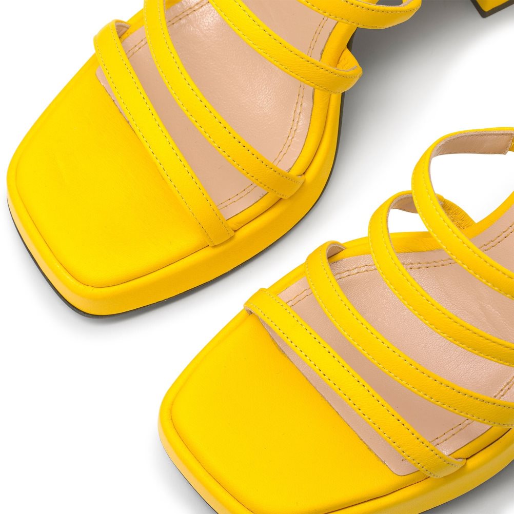 Dámské Sandály na Podpatku Russell & Bromley Yeahbaby Páskové Flared Platformy Žluté | CZ-12637Q