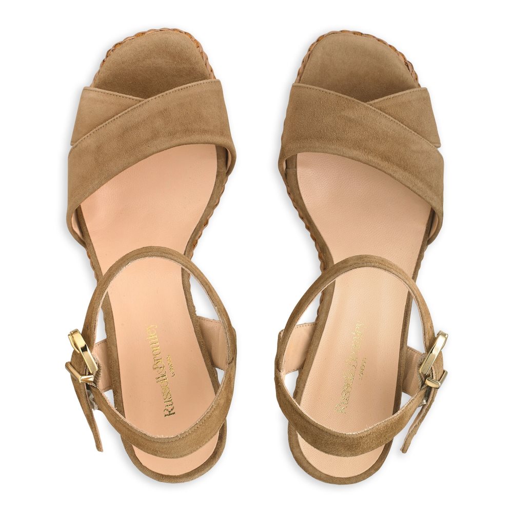 Dámské Sandály na Podpatku Russell & Bromley Topform Platformy Hnědé | CZ-21604S