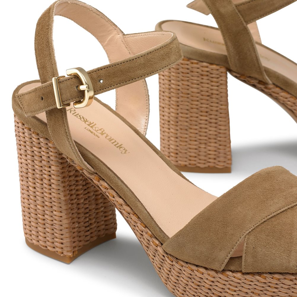 Dámské Sandály na Podpatku Russell & Bromley Topform Platformy Hnědé | CZ-21604S