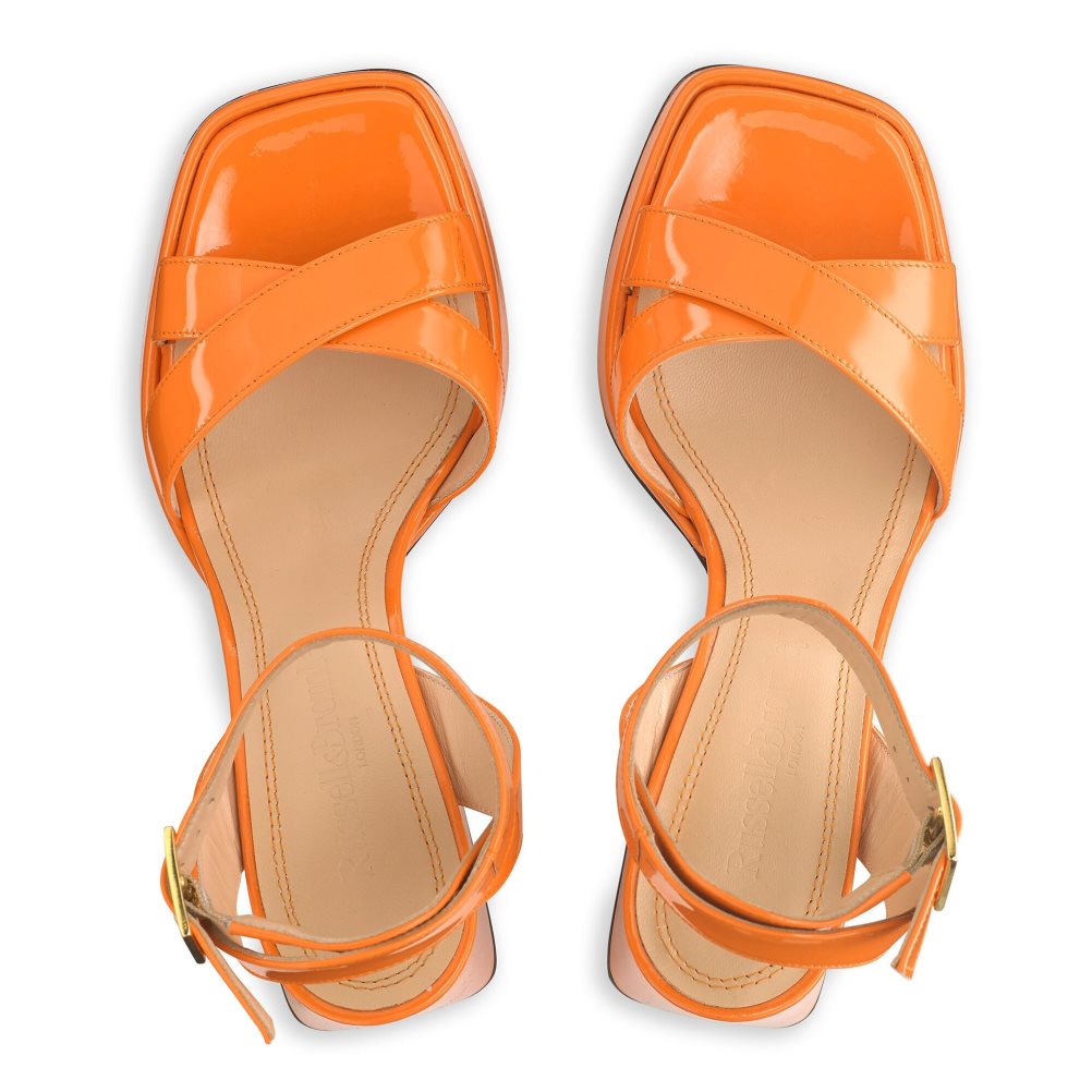 Dámské Sandály na Podpatku Russell & Bromley Groovybaby Platformy Oranžové | CZ-26904L