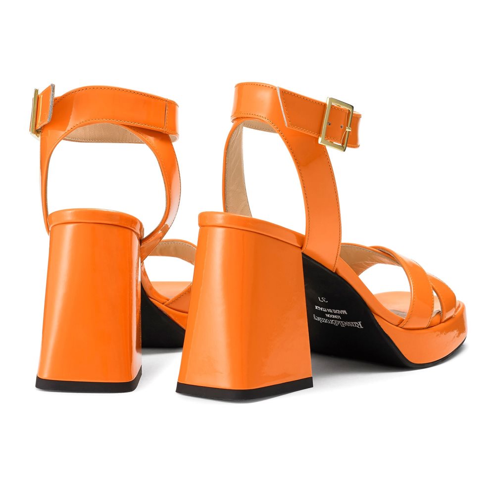 Dámské Sandály na Podpatku Russell & Bromley Groovybaby Platformy Oranžové | CZ-26904L