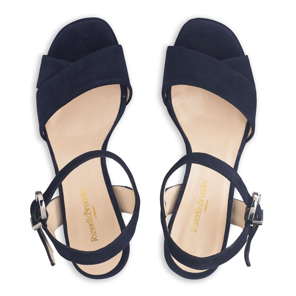Dámské Sandály na Podpatku Russell & Bromley Topform Platformy Tmavě Blankyt | CZ-27930N