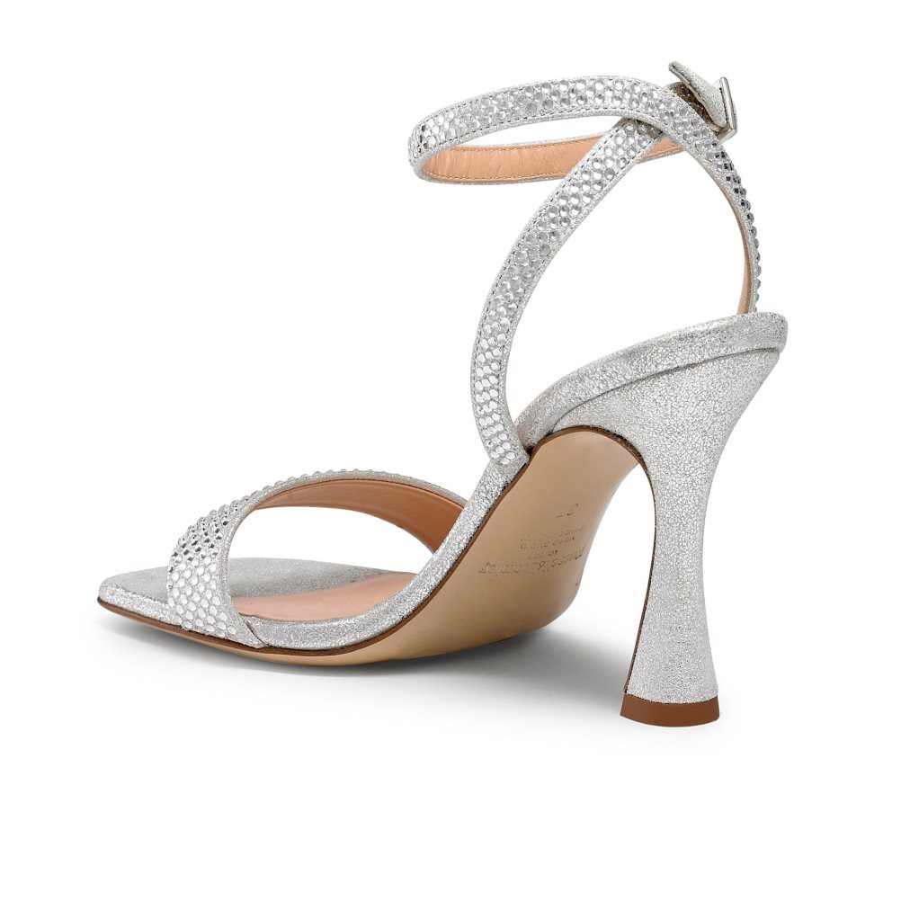 Dámské Sandály na Podpatku Russell & Bromley Cosmo+ Páskové Stříbrné | CZ-30914D
