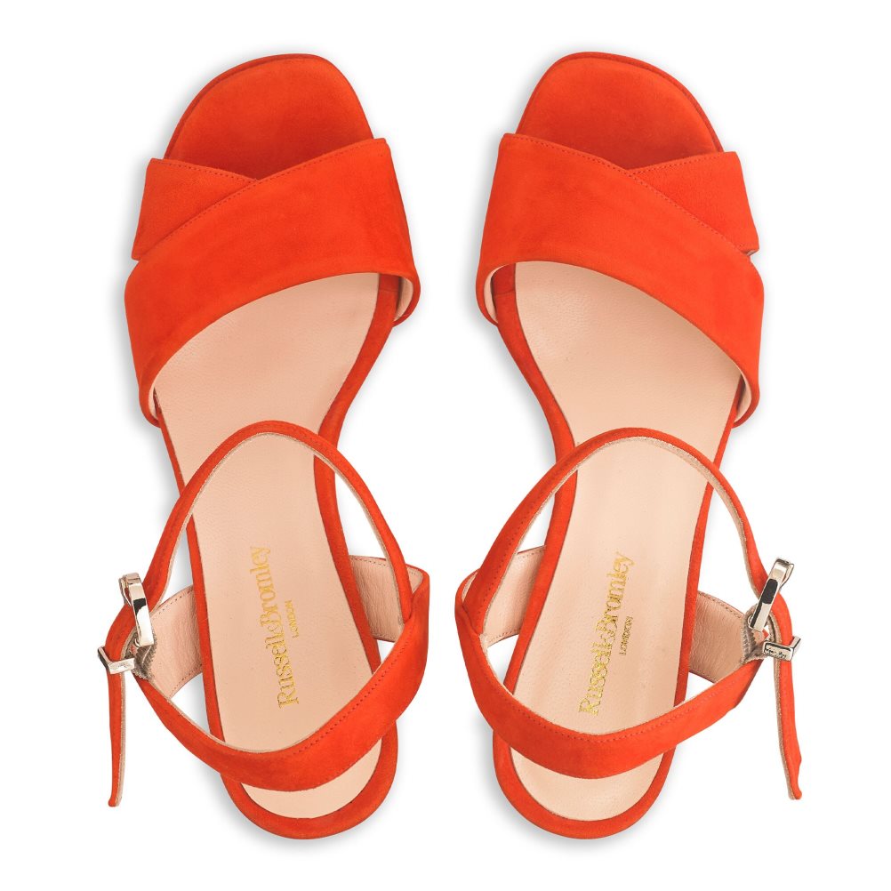 Dámské Sandály na Podpatku Russell & Bromley Topform Platformy Červené | CZ-31764N
