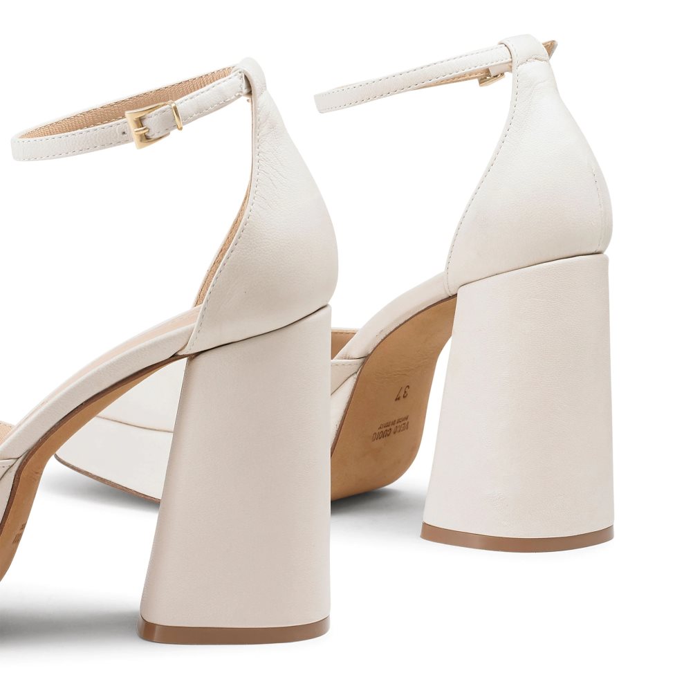 Dámské Sandály na Podpatku Russell & Bromley Flawless Extreme Platformy Bílé | CZ-34207X