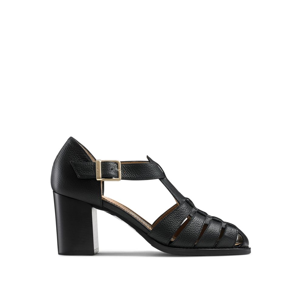 Dámské Sandály na Podpatku Russell & Bromley Amalfi Fisherman Block Černé | CZ-35941E