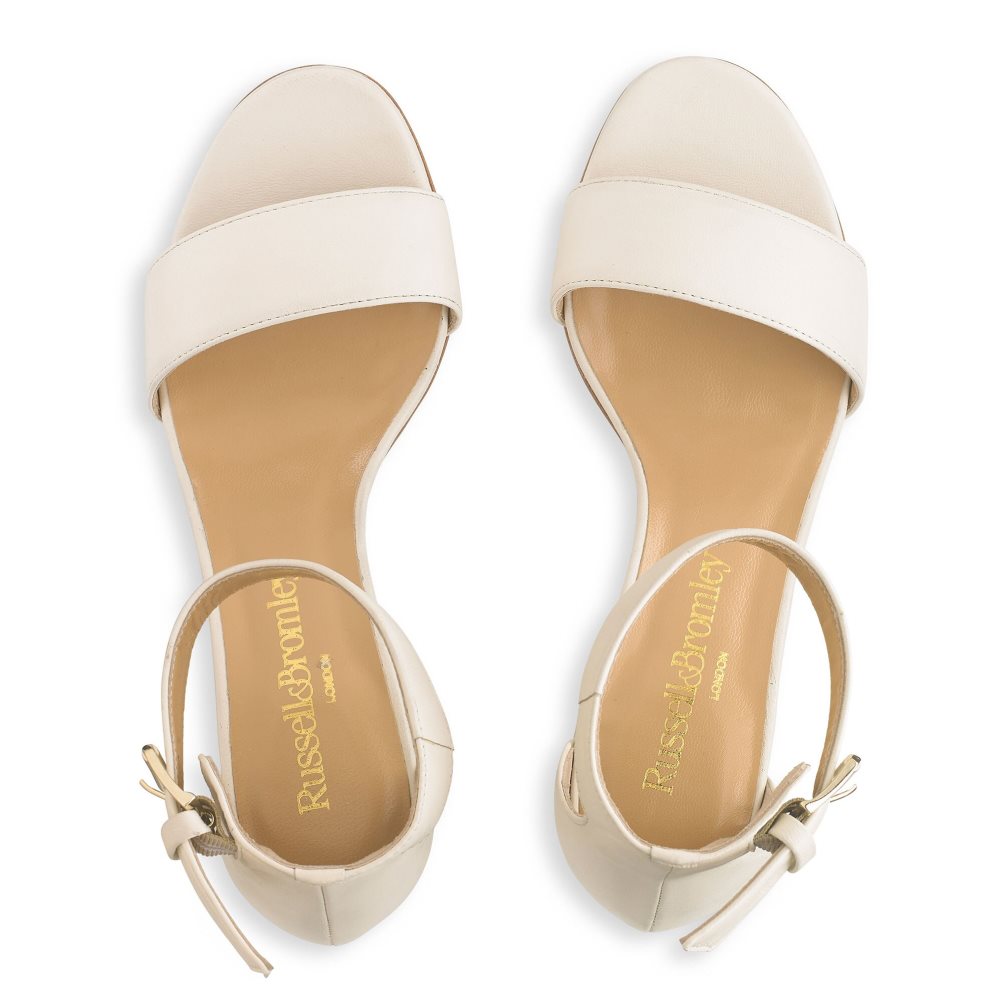 Dámské Sandály na Podpatku Russell & Bromley Ittakestwo Block Krém | CZ-45298N