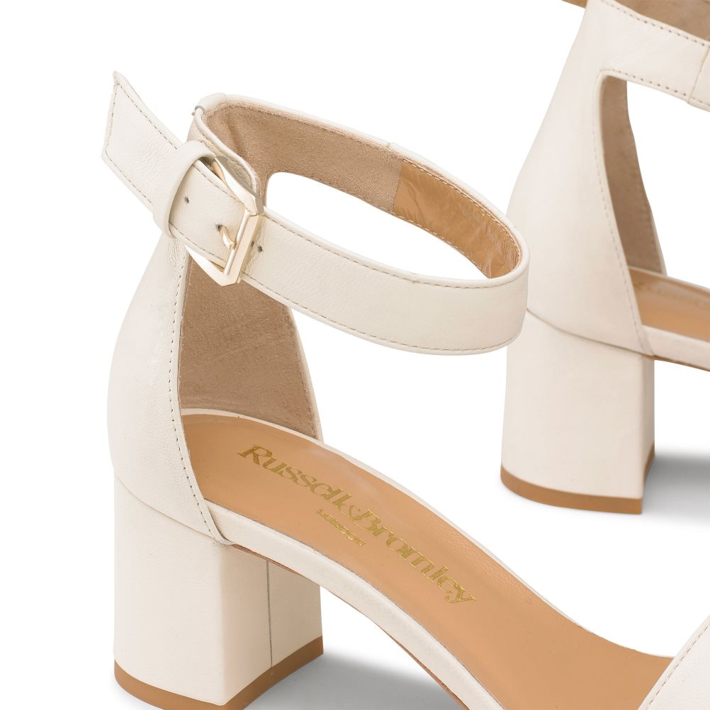 Dámské Sandály na Podpatku Russell & Bromley Ittakestwo Block Krém | CZ-45298N