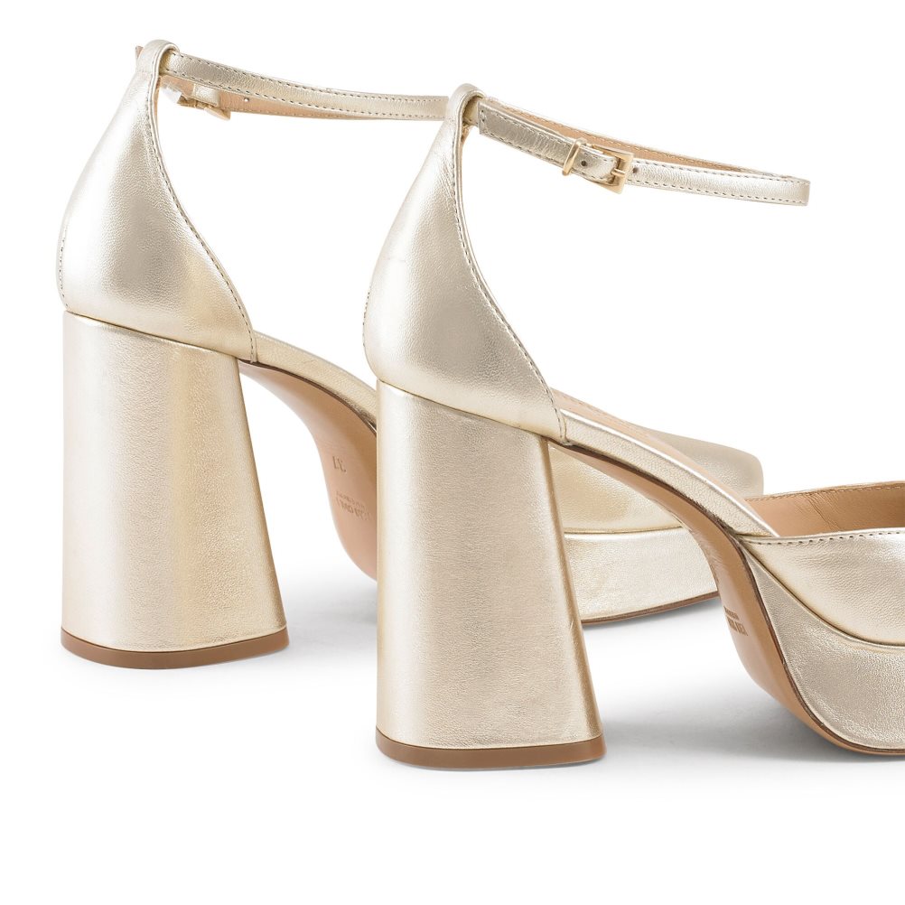 Dámské Sandály na Podpatku Russell & Bromley Flawless Extreme Platformy Zlaté | CZ-49756K