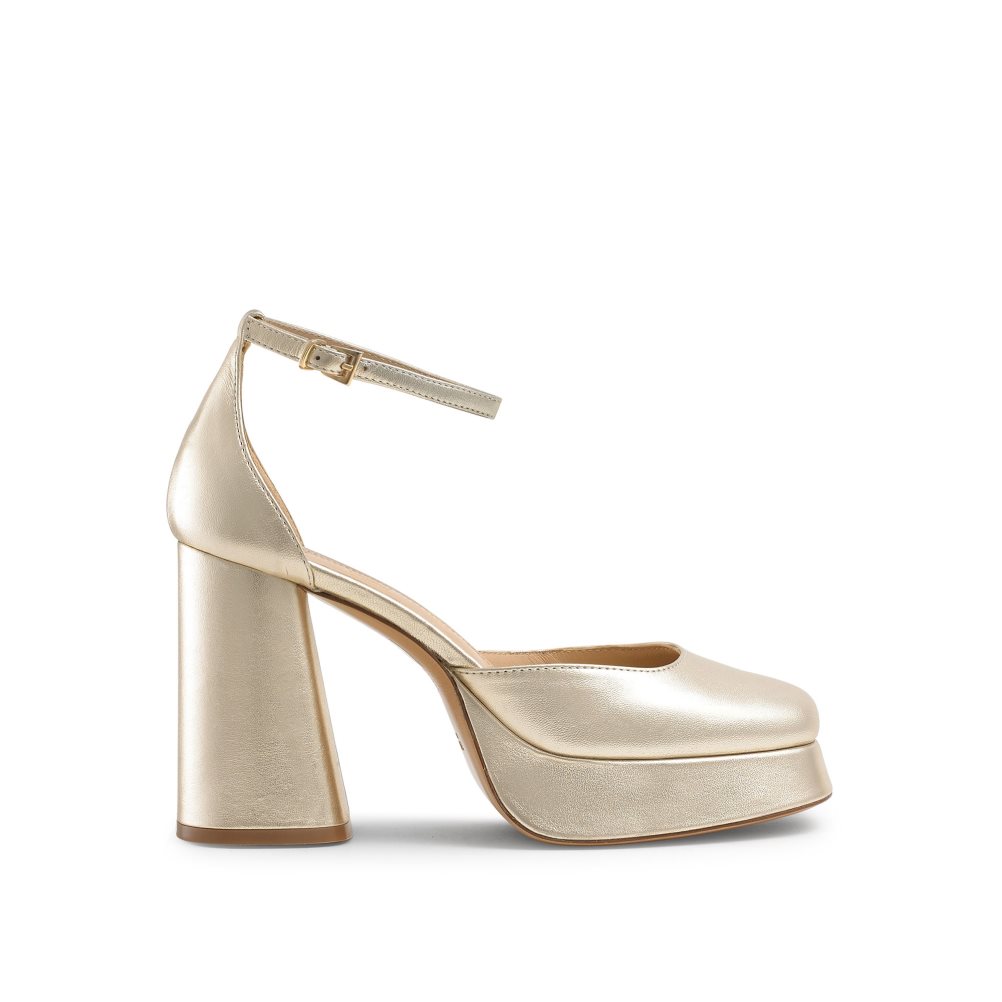 Dámské Sandály na Podpatku Russell & Bromley Flawless Extreme Platformy Zlaté | CZ-49756K