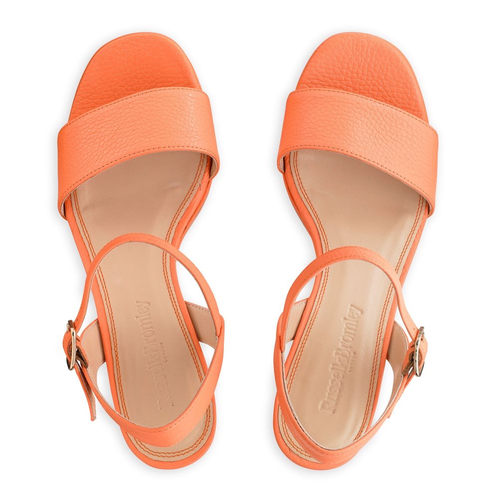 Dámské Sandály na Podpatku Russell & Bromley Discoqueen Platformy Oranžové | CZ-52948N