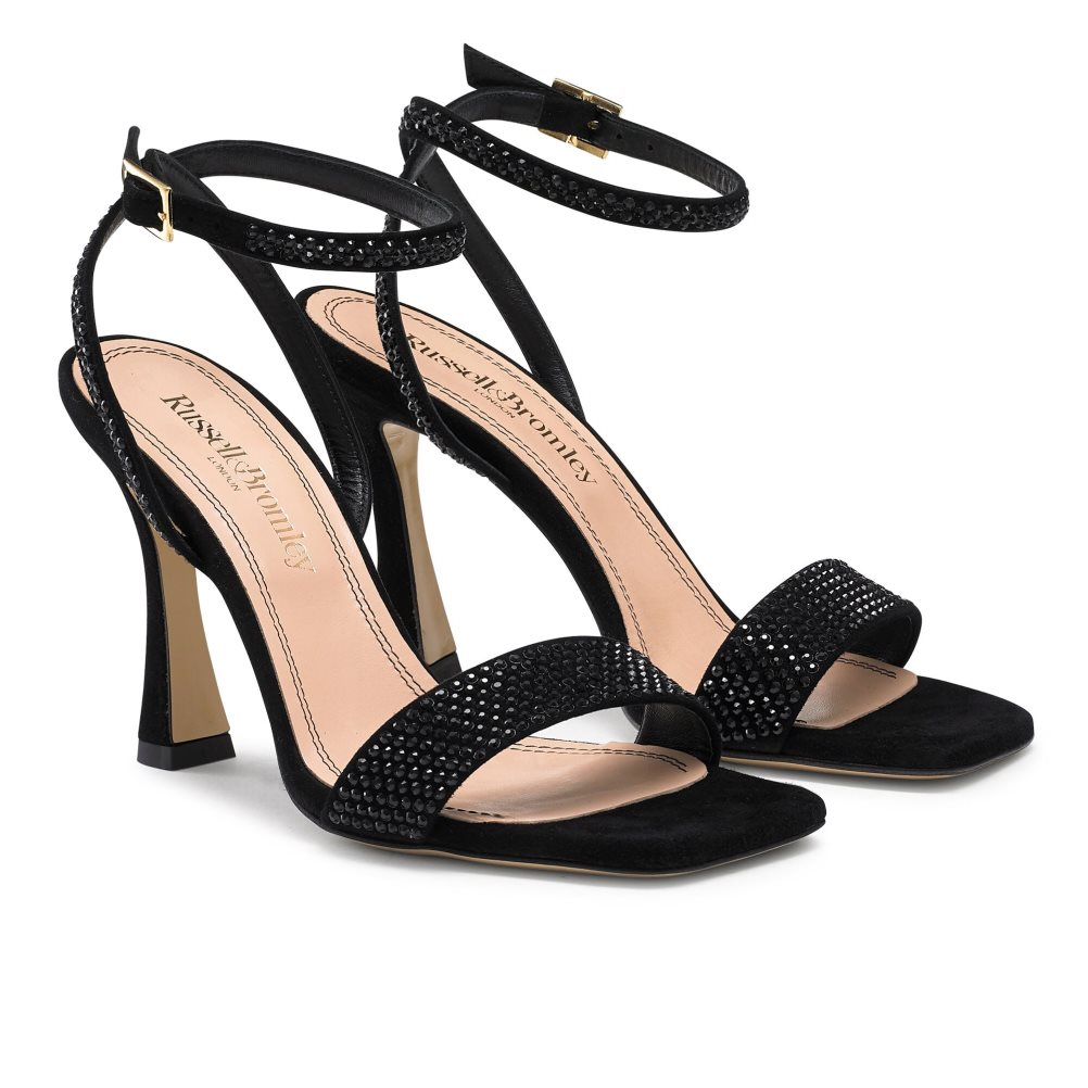 Dámské Sandály na Podpatku Russell & Bromley Cosmo+ Páskové Černé | CZ-57098A