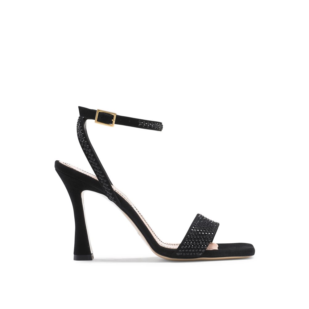 Dámské Sandály na Podpatku Russell & Bromley Cosmo+ Páskové Černé | CZ-57098A