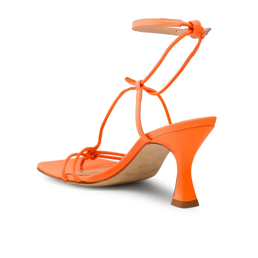 Dámské Sandály na Podpatku Russell & Bromley Noodles Skinny Páskové Oranžové | CZ-61930A