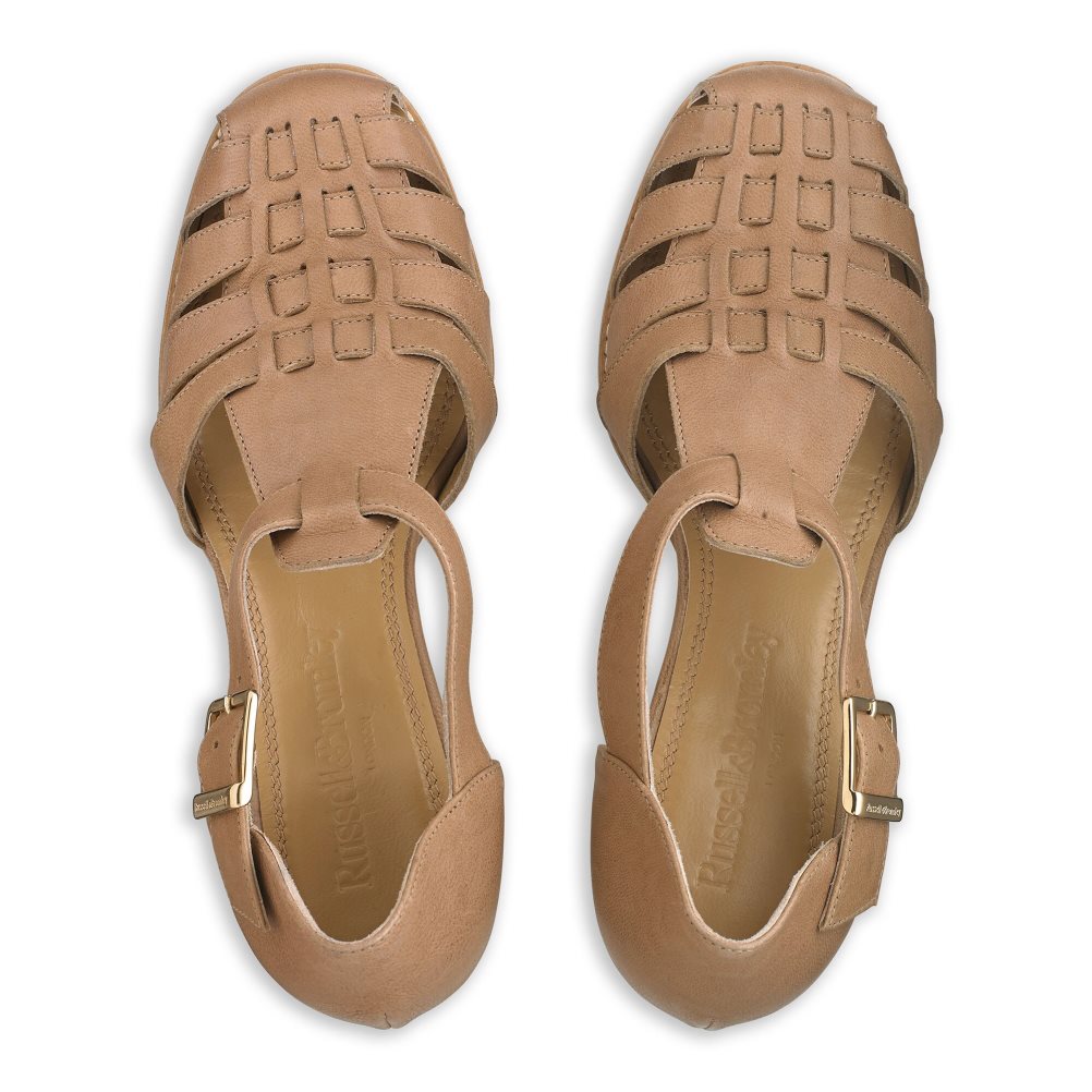 Dámské Sandály na Podpatku Russell & Bromley Amalfi Fisherman Block Hnědé | CZ-73504V