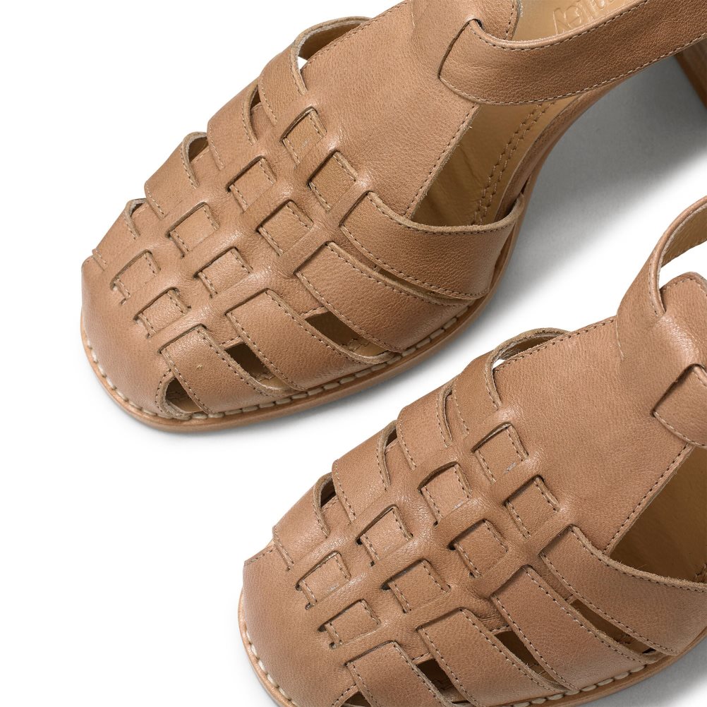 Dámské Sandály na Podpatku Russell & Bromley Amalfi Fisherman Block Hnědé | CZ-73504V