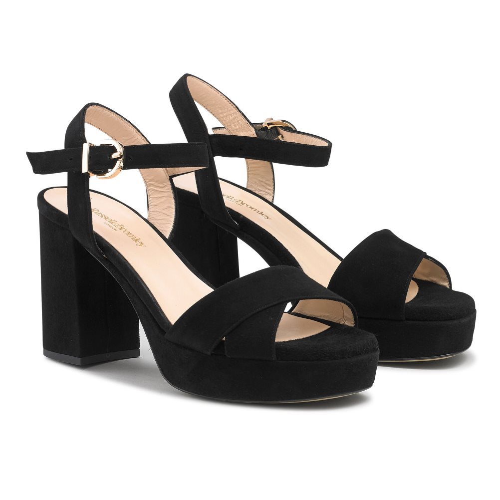 Dámské Sandály na Podpatku Russell & Bromley Topform Platformy Černé | CZ-82307D