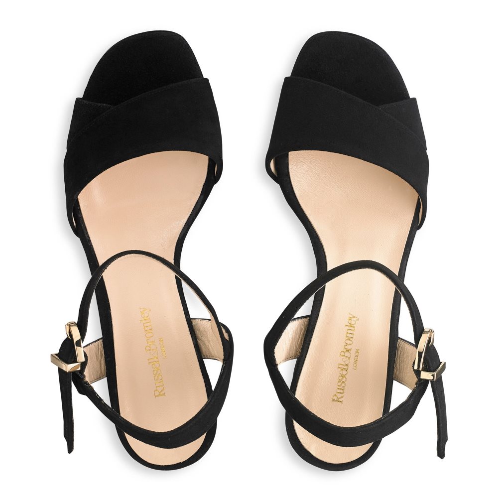 Dámské Sandály na Podpatku Russell & Bromley Topform Platformy Černé | CZ-82307D