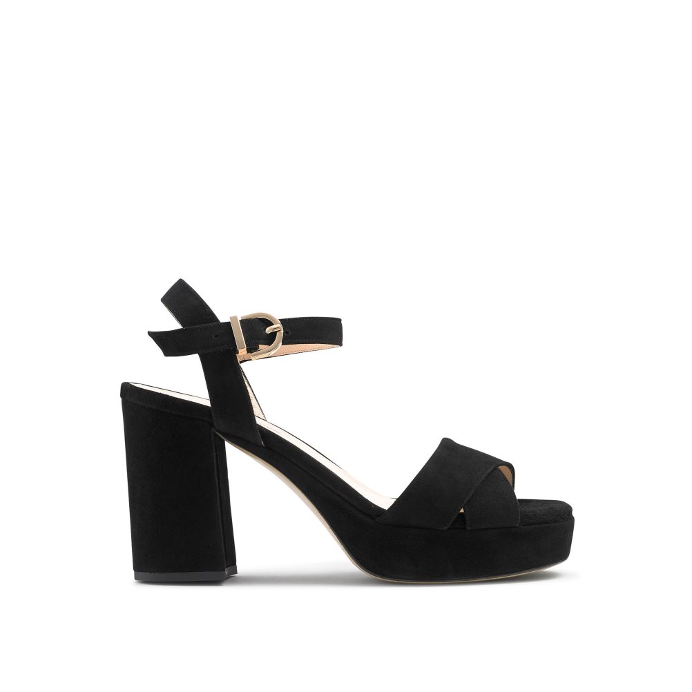 Dámské Sandály na Podpatku Russell & Bromley Topform Platformy Černé | CZ-82307D