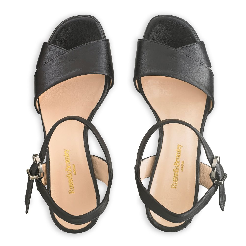 Dámské Sandály na Podpatku Russell & Bromley Topform Platformy Černé | CZ-86439S