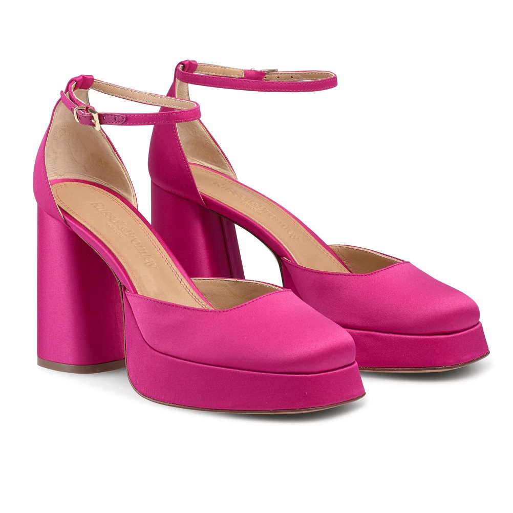 Dámské Sandály na Podpatku Russell & Bromley Flawless Extreme Platformy Růžové | CZ-91806T