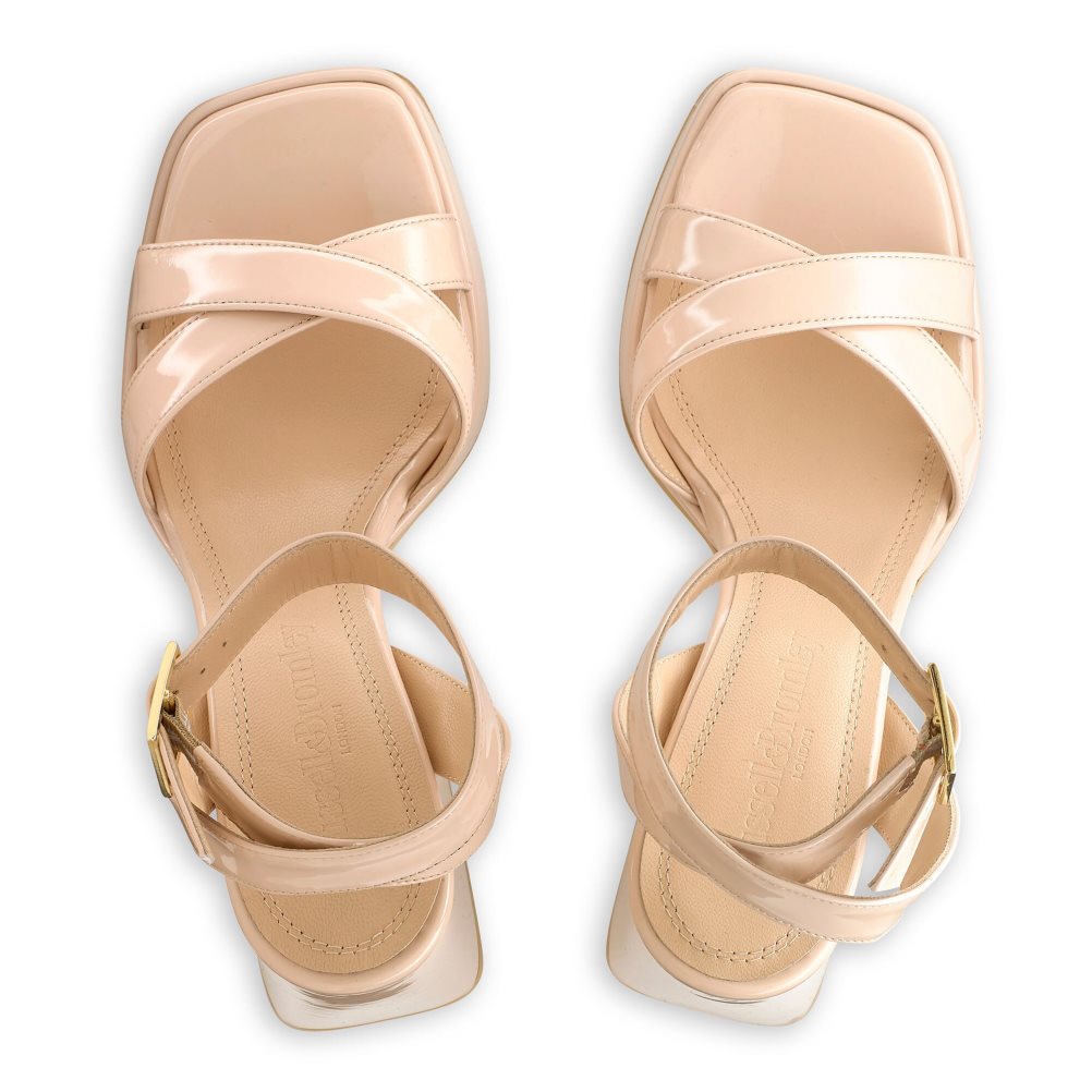 Dámské Sandály na Podpatku Russell & Bromley Groovybaby Platformy Béžový | CZ-94780V