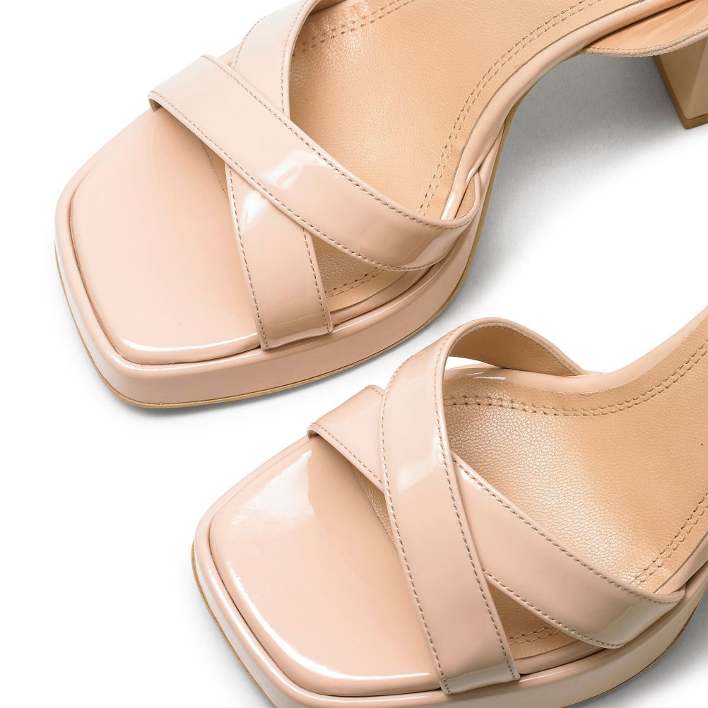 Dámské Sandály na Podpatku Russell & Bromley Groovybaby Platformy Béžový | CZ-94780V
