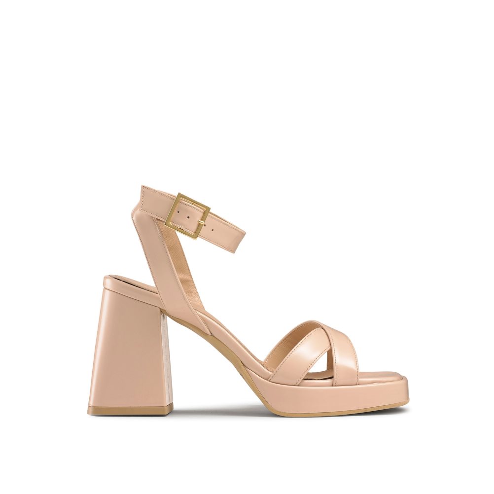Dámské Sandály na Podpatku Russell & Bromley Groovybaby Platformy Béžový | CZ-94780V