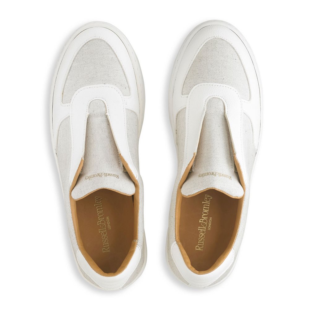 Dámské Tenisky Russell & Bromley Fifth Ave Eco Laceless Bílé | CZ-09468Z