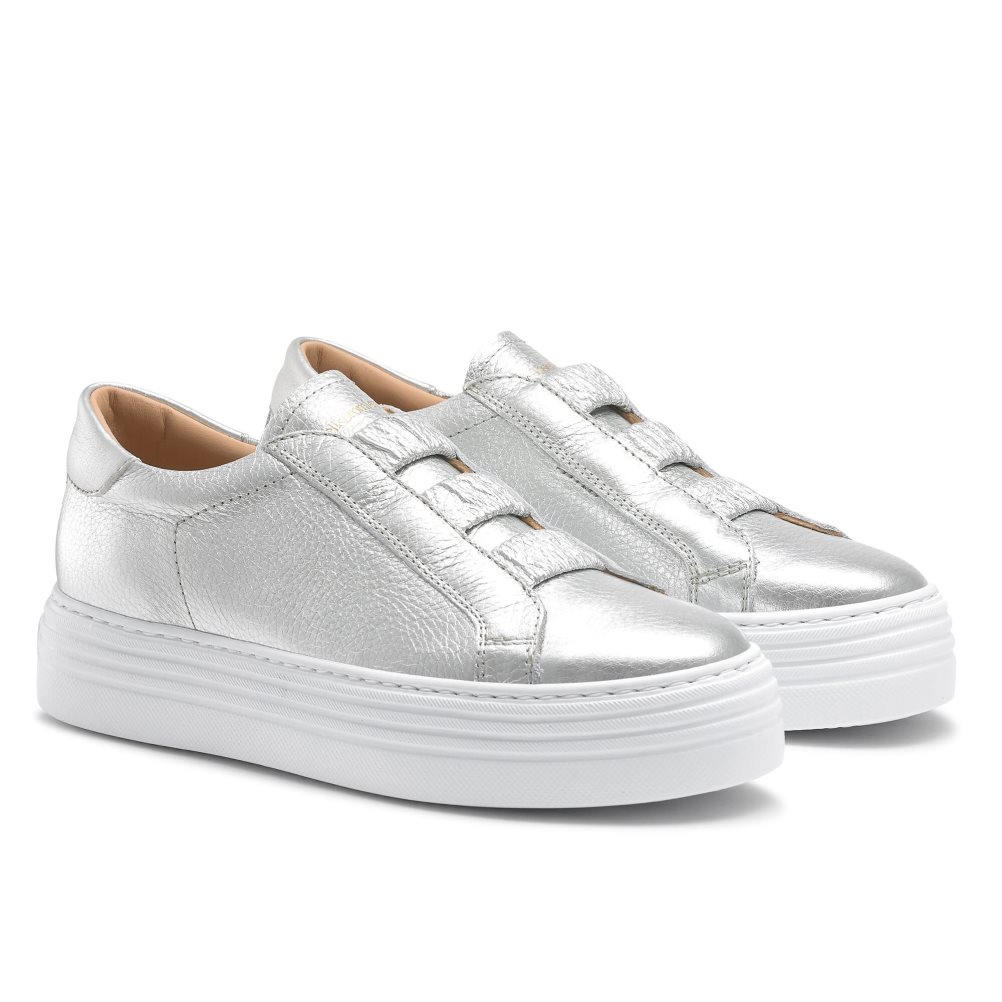 Dámské Tenisky Russell & Bromley Sirius Flatform Stříbrné | CZ-91748C
