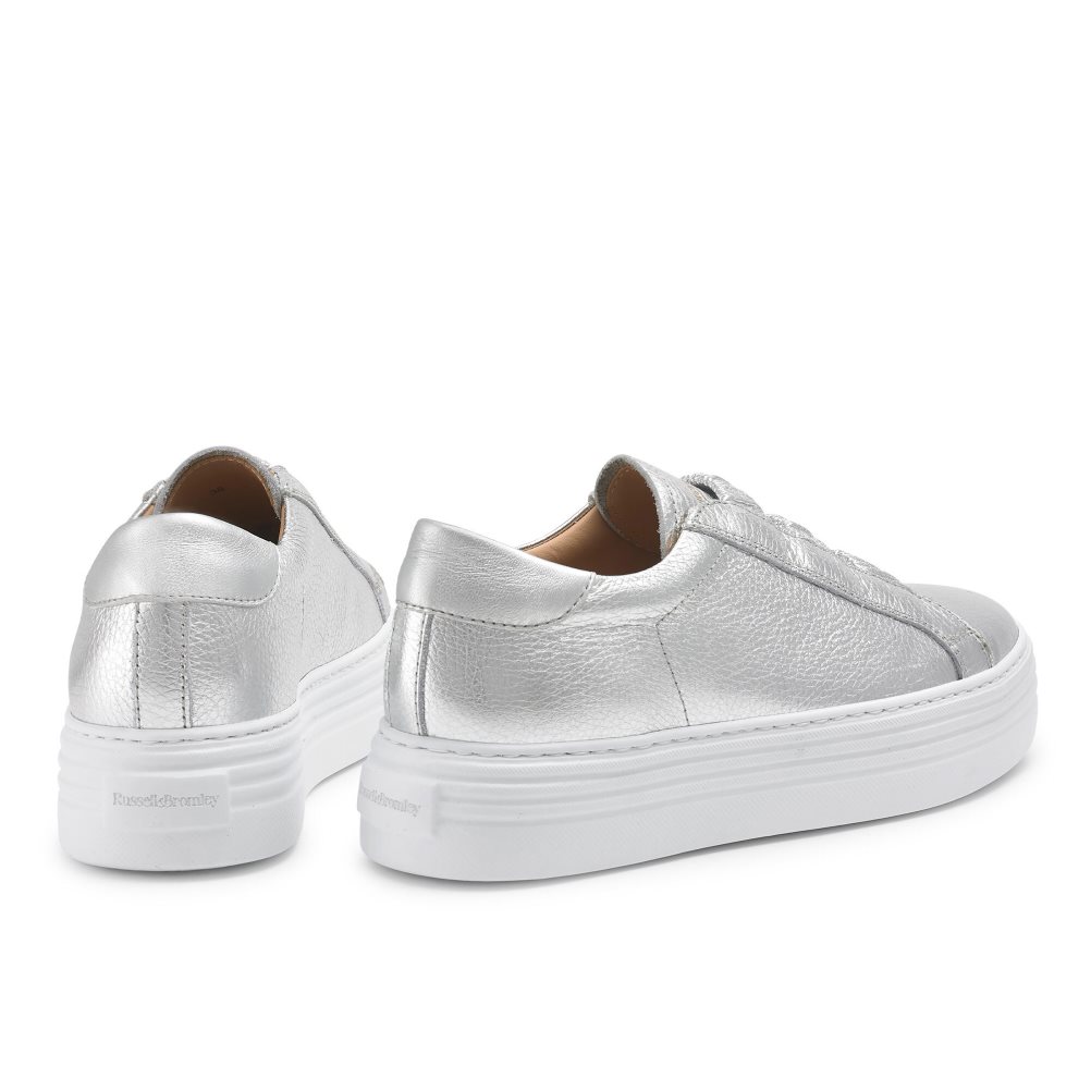 Dámské Tenisky Russell & Bromley Sirius Flatform Stříbrné | CZ-91748C