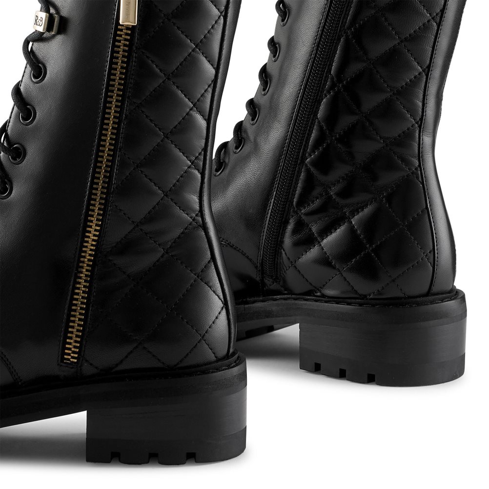 Dámské Vojenské Boty Russell & Bromley Parade Square Špicí Černé | CZ-59840U