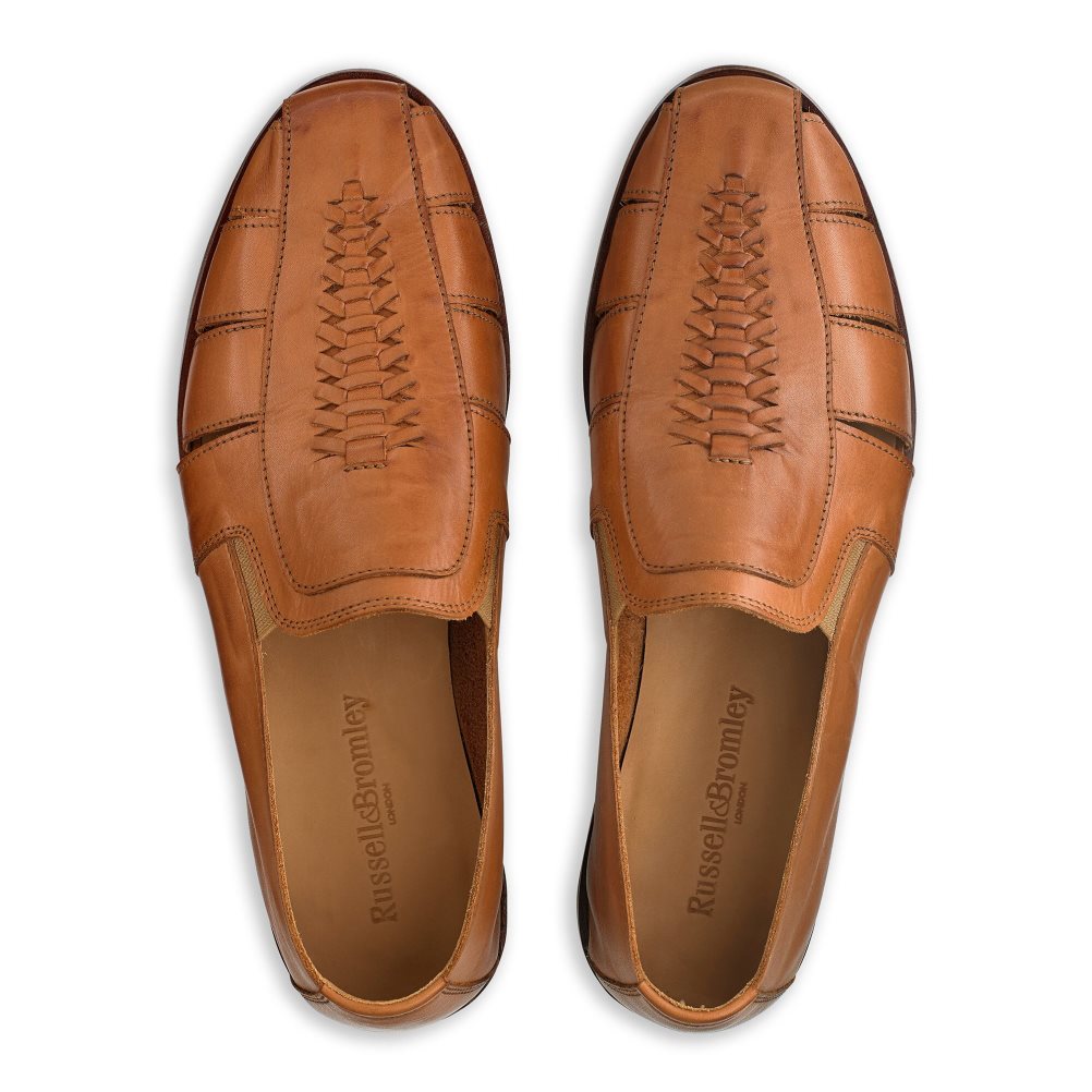 Pánské Boty Casual Russell & Bromley Southend Weave Detail Slip On Hnědé | CZ-70349Z