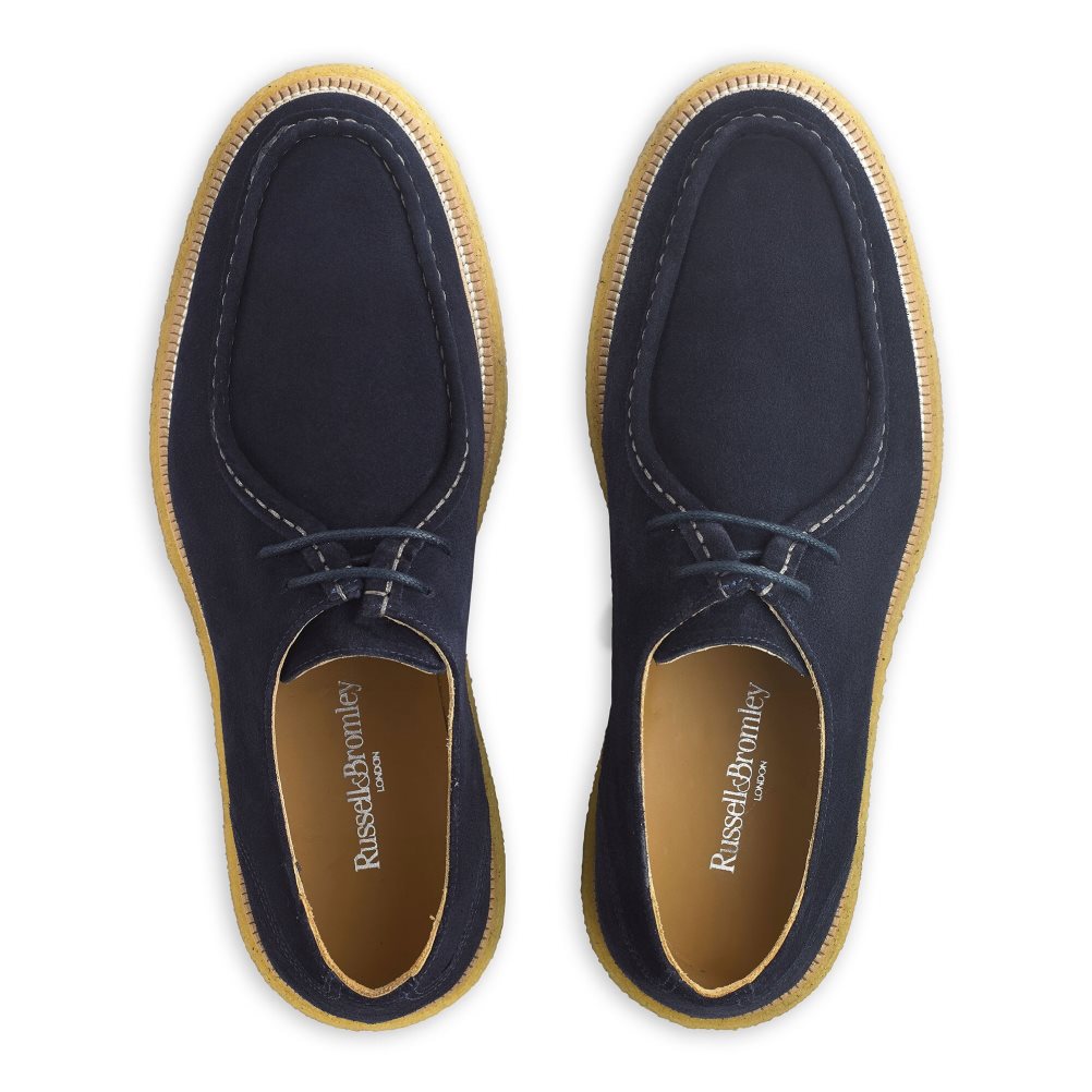 Pánské Boty Derby Russell & Bromley Algonquin Crepe Sole Trappeur Tmavě Blankyt | CZ-25031C