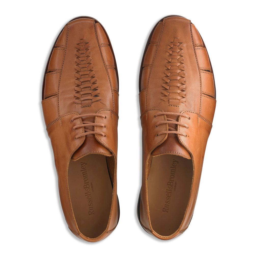 Pánské Boty Derby Russell & Bromley Southbound Weave Detail Hnědé | CZ-48361F