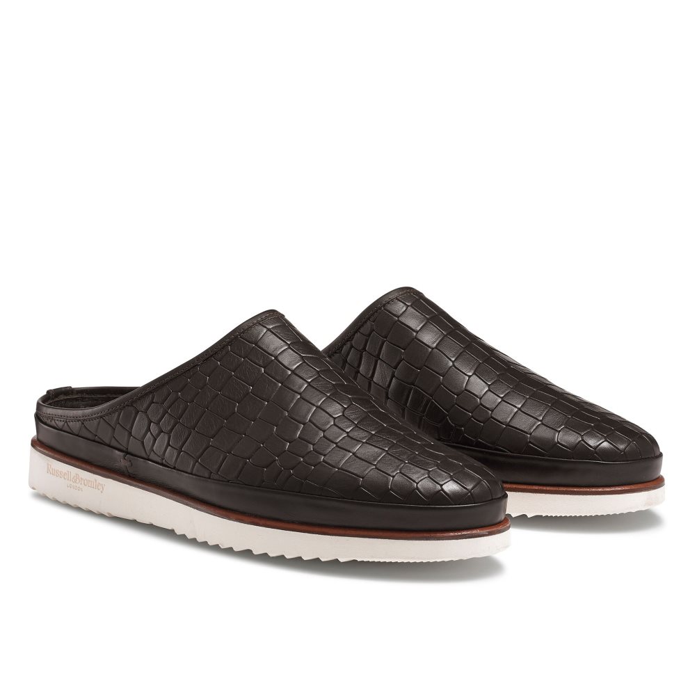 Pánské Boty Mules Russell & Bromley San Cataldo Tmavě Hnědé | CZ-70324X