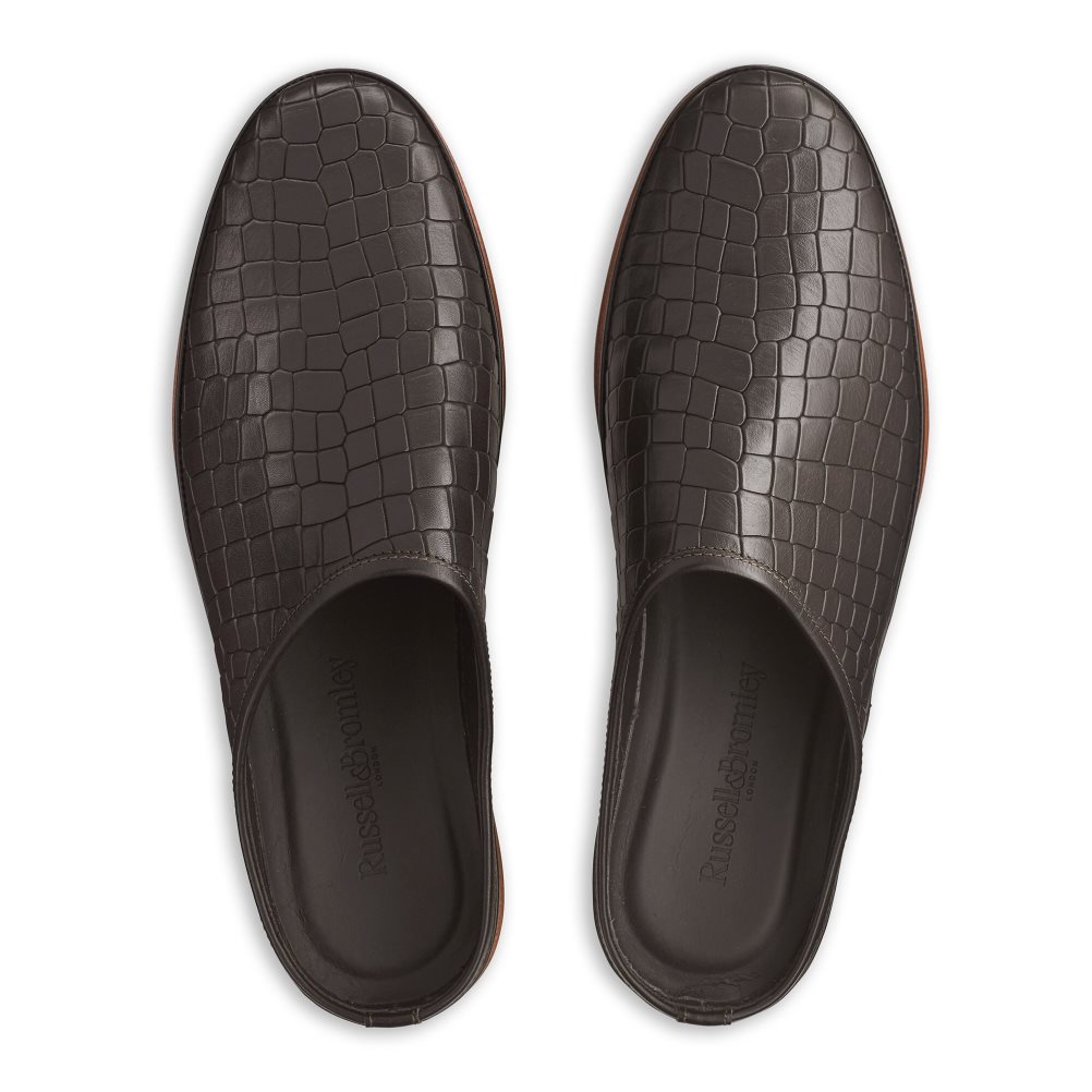 Pánské Boty Mules Russell & Bromley San Cataldo Tmavě Hnědé | CZ-70324X