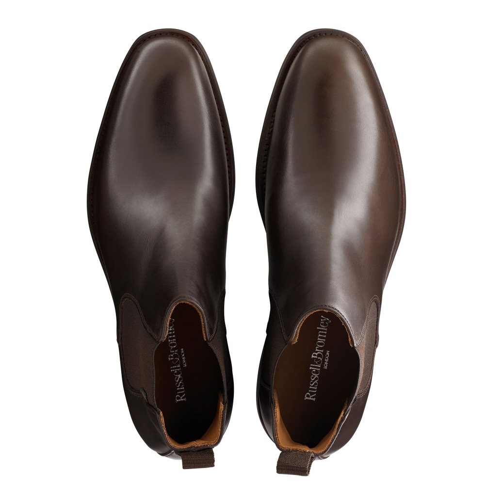 Pánské Chelsea Boty Russell & Bromley Burlington Čokolády | CZ-02546N