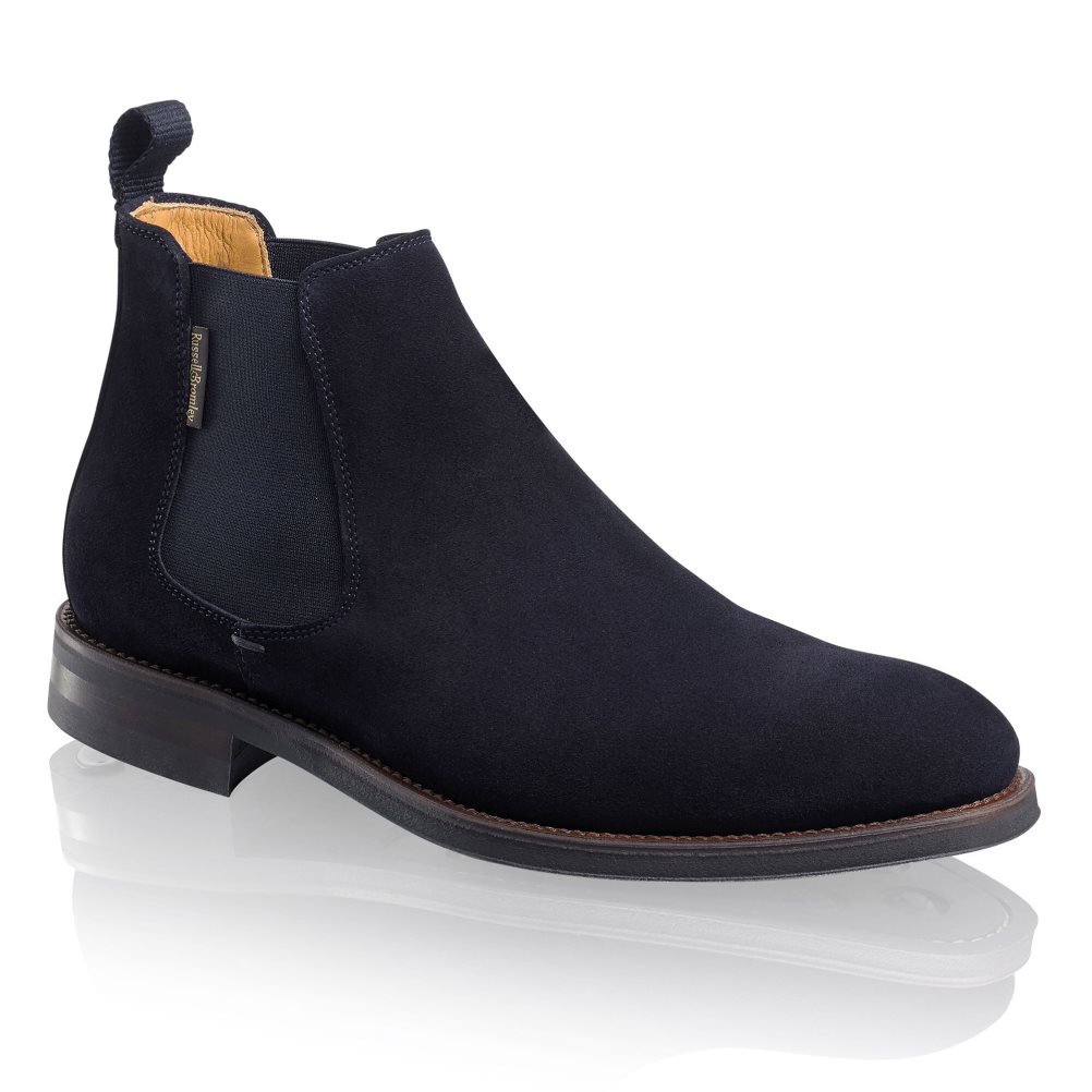 Pánské Chelsea Boty Russell & Bromley Burlington Tmavě Blankyt | CZ-74630T