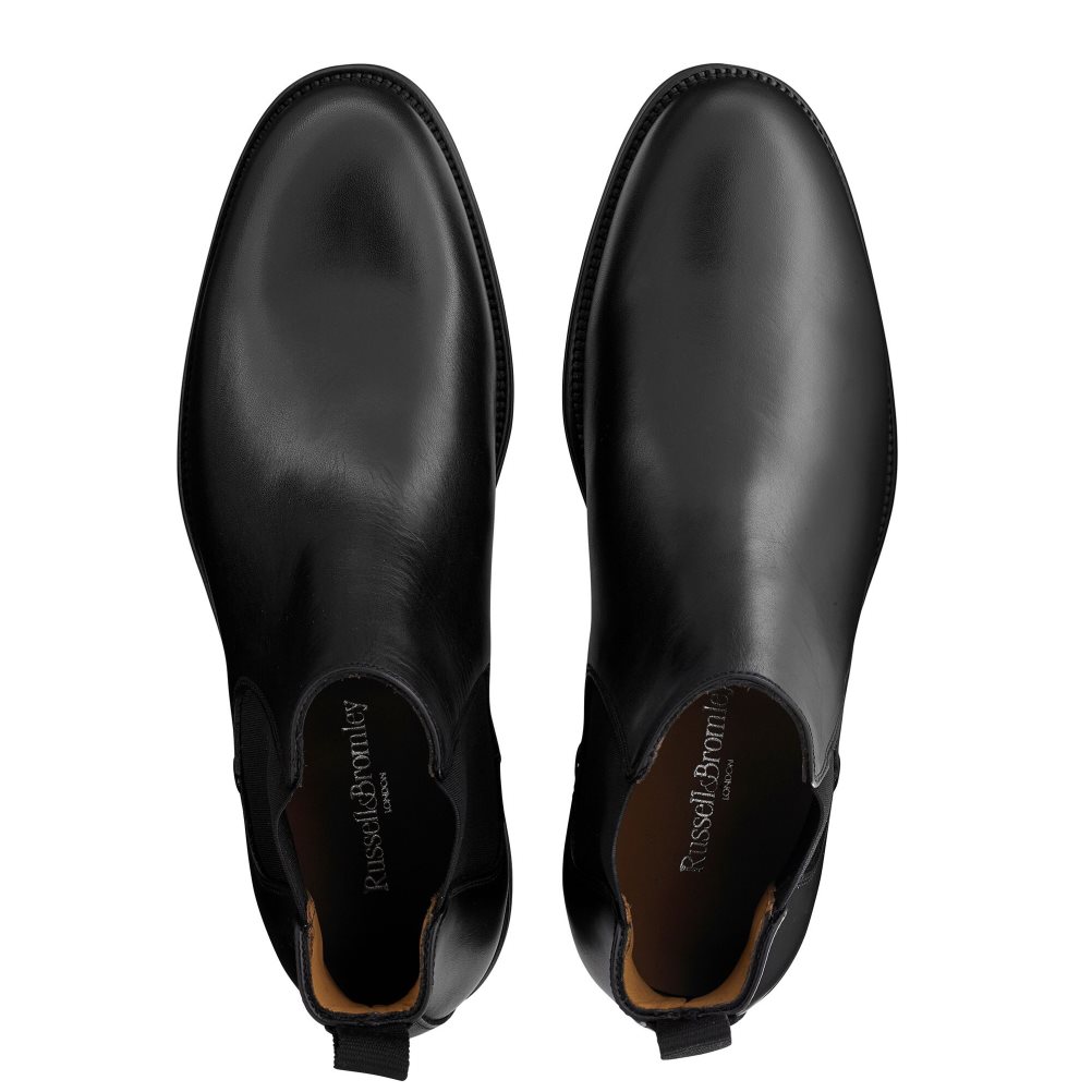Pánské Chelsea Boty Russell & Bromley Guildford Černé | CZ-69134P