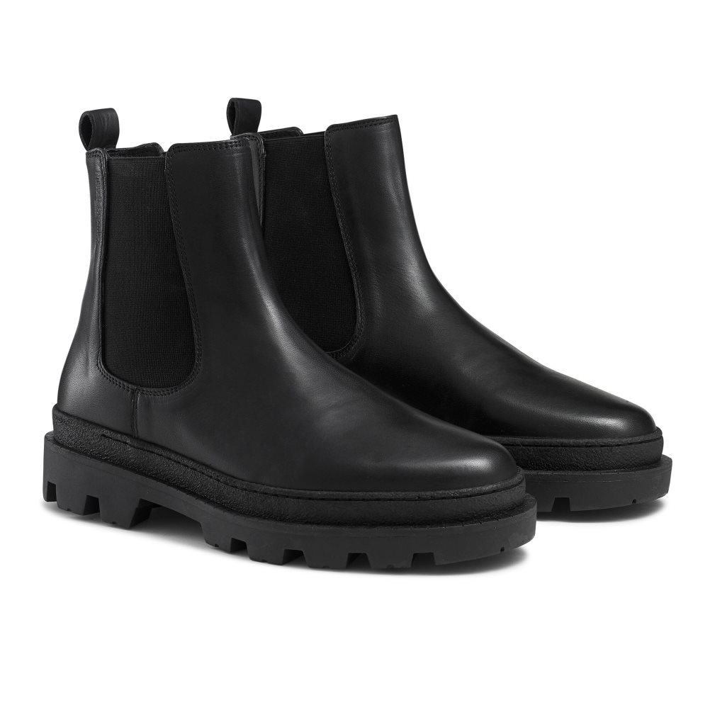 Pánské Chelsea Boty Russell & Bromley Off Grid Tlustý Sole Černé | CZ-80719M