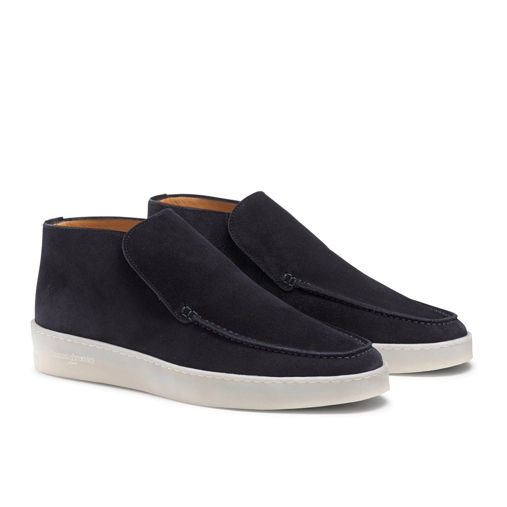Pánské Chukka Boty Russell & Bromley Monterey Slip On Tmavě Blankyt | CZ-46817J