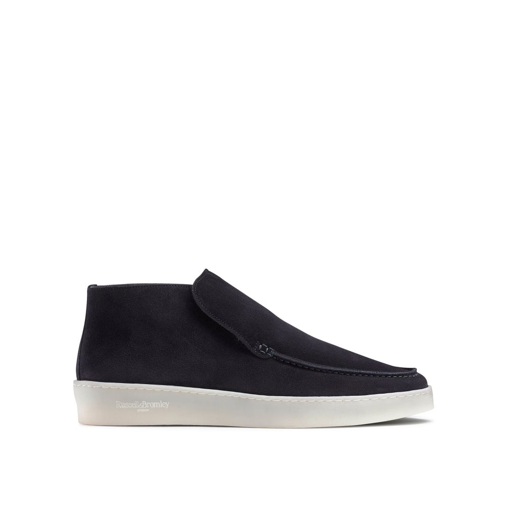 Pánské Chukka Boty Russell & Bromley Monterey Slip On Tmavě Blankyt | CZ-46817J