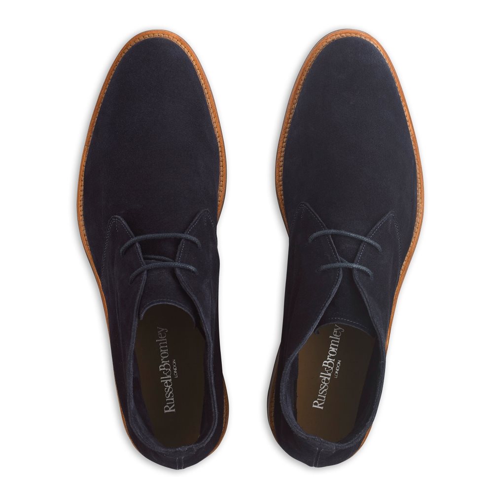 Pánské Chukka Boty Russell & Bromley Pall Mall Unlined Tmavě Blankyt | CZ-04581Z