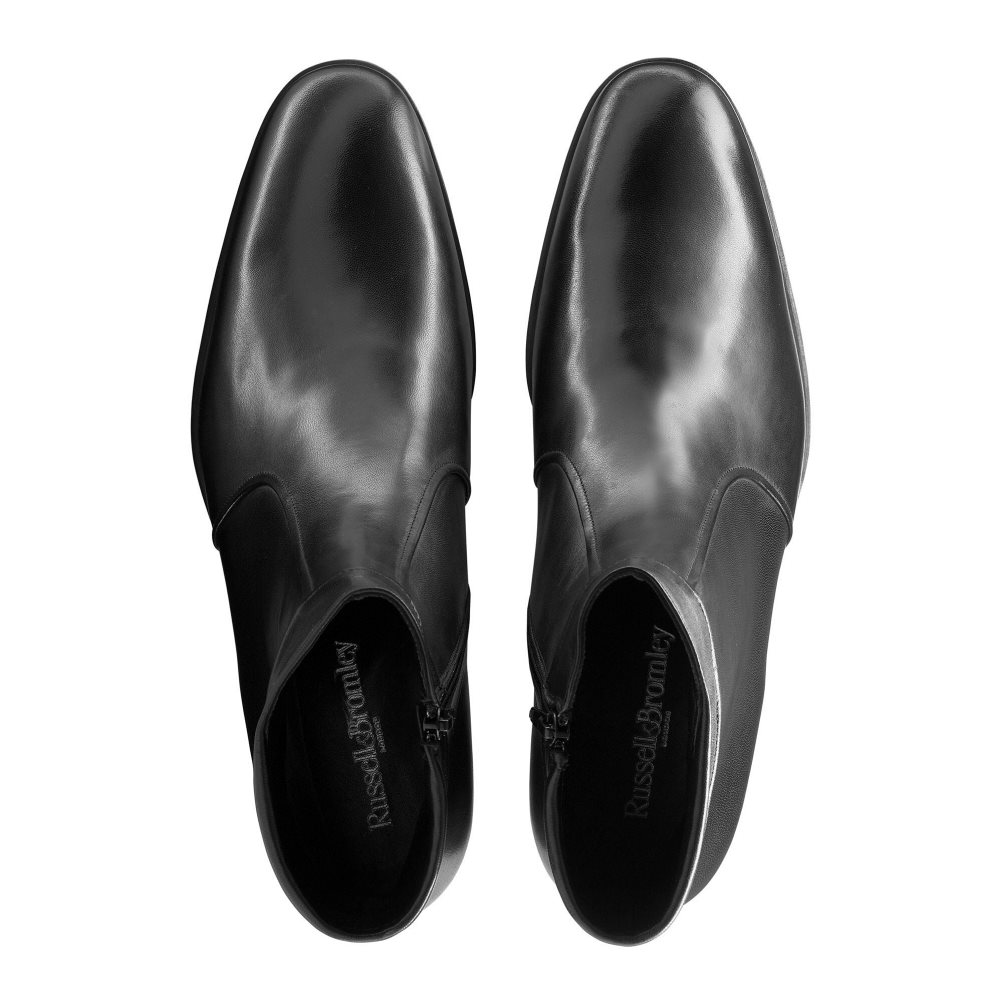 Pánské Kotníkové Boty Russell & Bromley Repeat Zip Černé | CZ-19573X