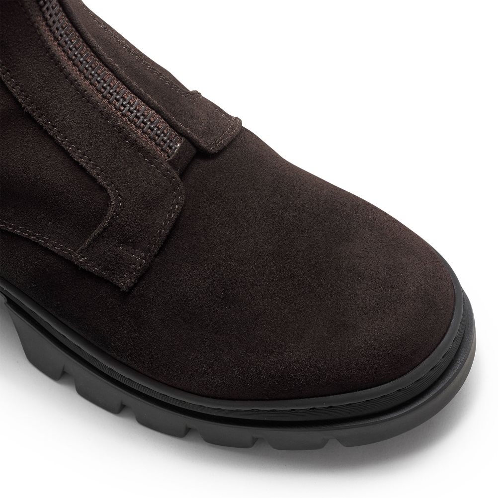 Pánské Kotníkové Boty Russell & Bromley Zip Wire Dryleks Zip Up Čokolády | CZ-21750C