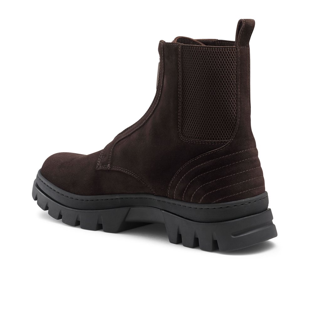 Pánské Kotníkové Boty Russell & Bromley Zip Wire Dryleks Zip Up Čokolády | CZ-21750C