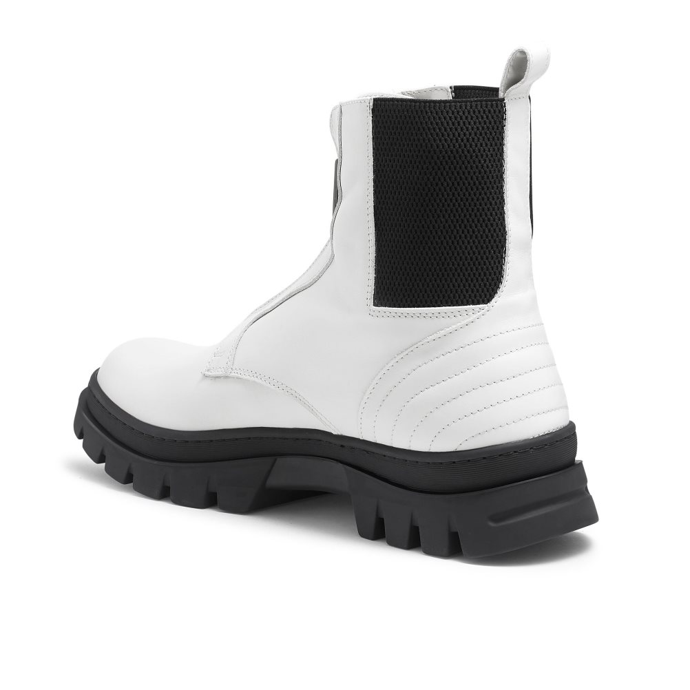 Pánské Kotníkové Boty Russell & Bromley Zip Wire Dryleks Zip Up Bílé | CZ-24031Q
