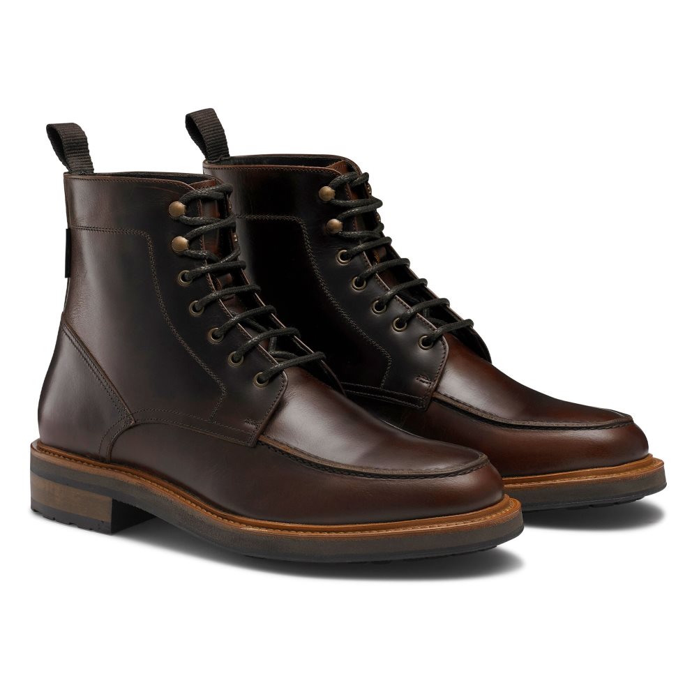 Pánské Kotníkové Boty Russell & Bromley Ambleside 5 Eyelet Čokolády | CZ-39581W