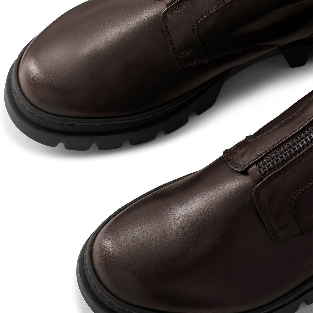 Pánské Kotníkové Boty Russell & Bromley Zip Wire Dryleks Zip Up Čokolády | CZ-40798L